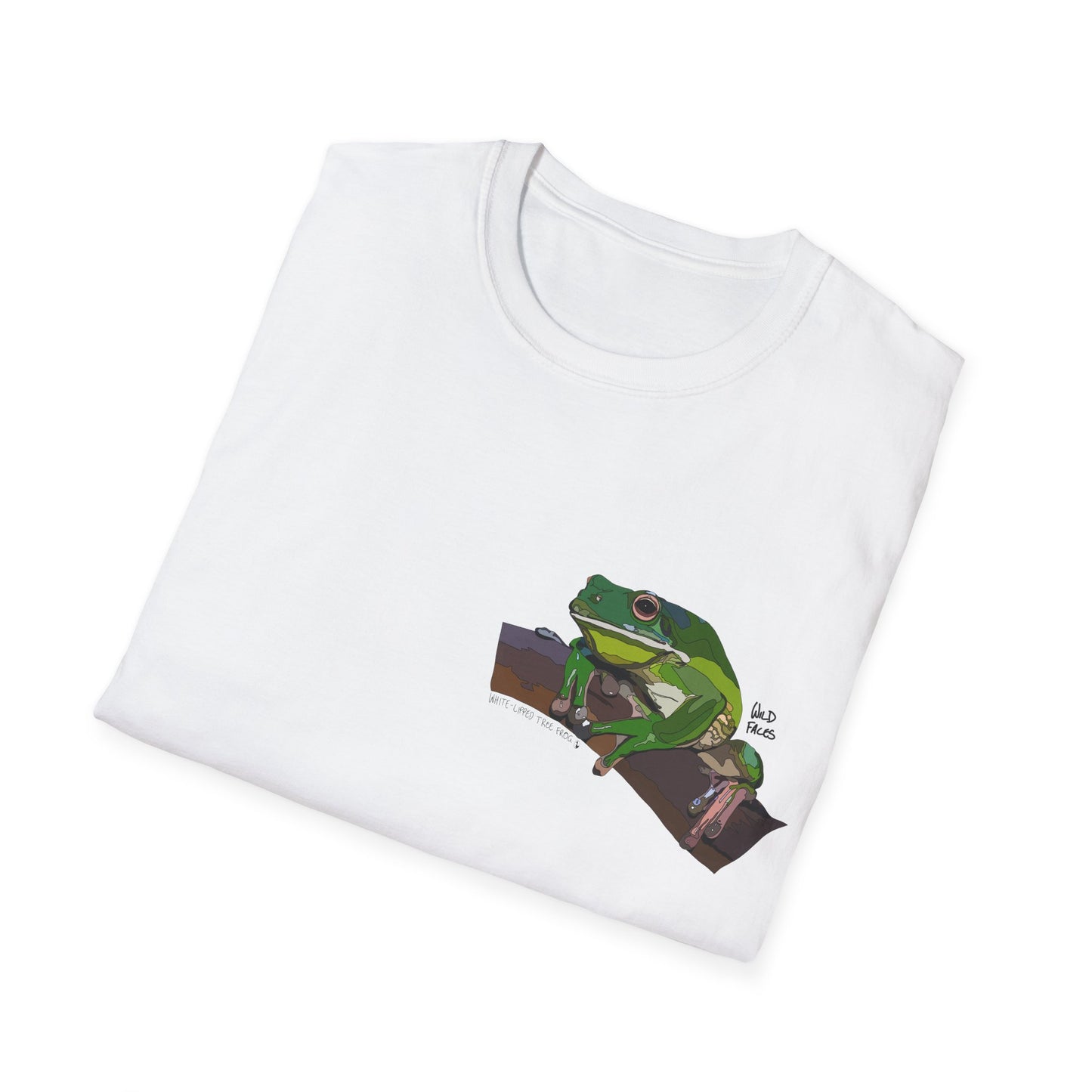 White-lipped Tree Frog - Small design - Unisex Softstyle T-Shirt