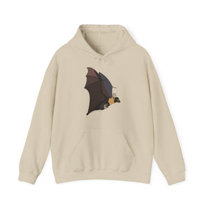 Spectacled Flying Fox (in flight) | Unisex Heavy Blend™ Hooded Sweatshirt Printify