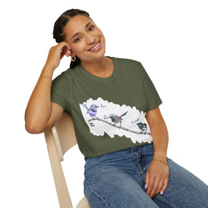 A trio of  Fairy-wrens (spendid, superb and lovely) - Unisex Softstyle T-Shirt Printify