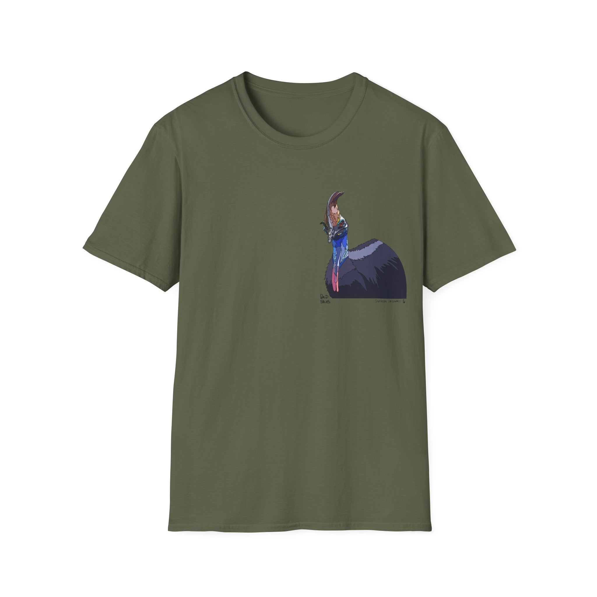 Southern Cassowary - Small design - Unisex Softstyle T-Shirt Printify