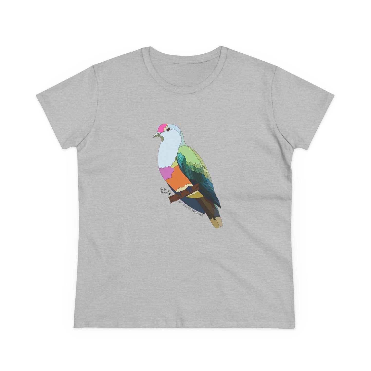 Rose-crowned Fruit Dove - Women's Midweight Cotton Tee Printify