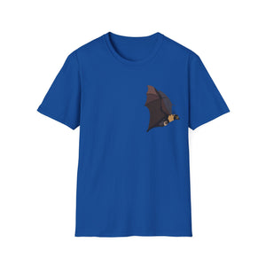 Spectacled Flying Fox (in flight) - Small design - Unisex Softstyle T-Shirt Printify
