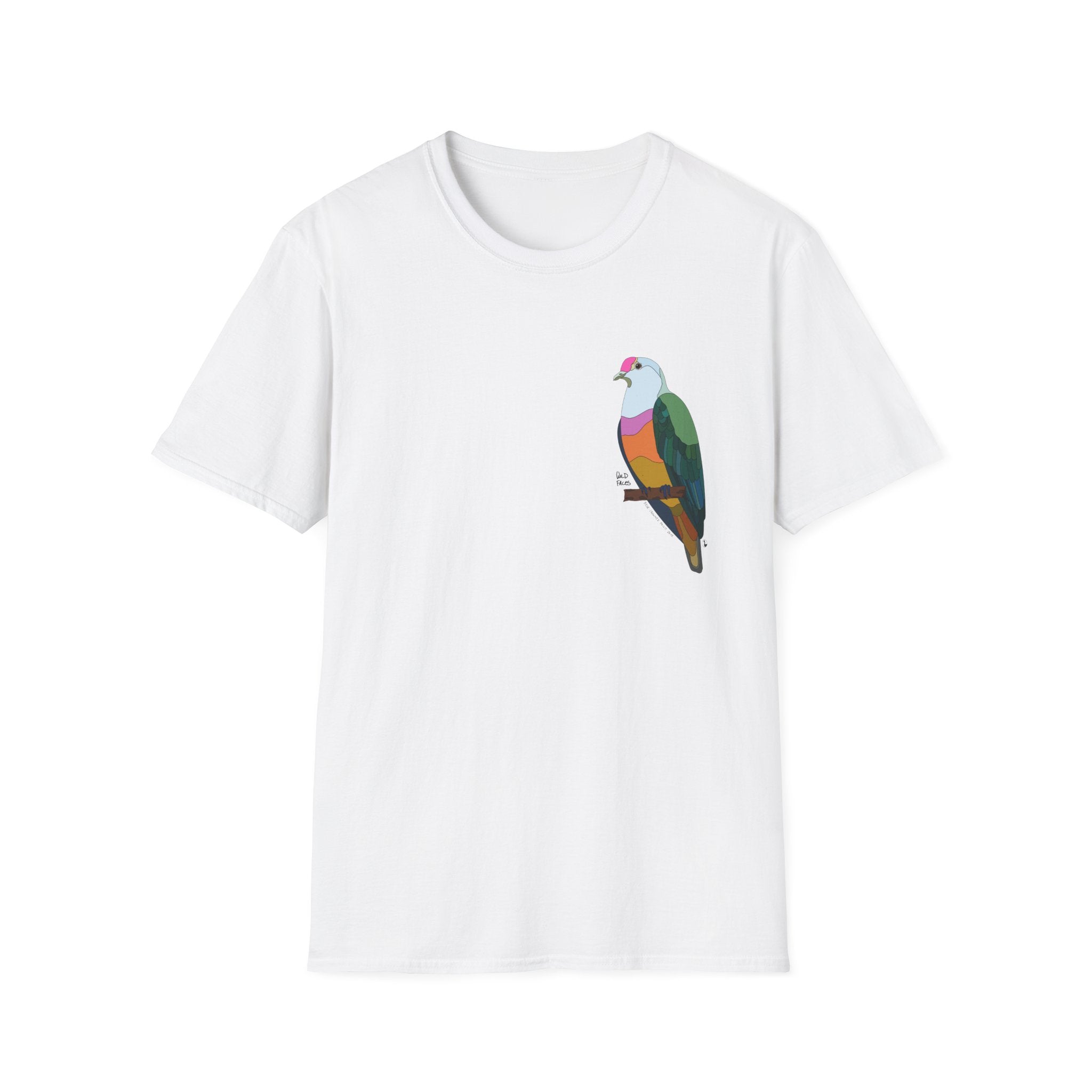 Rose-crowned Fruit Dove - Small design - Unisex Softstyle T-Shirt
