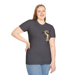 Bush Stone-curlew Head- Small design - Unisex Softstyle T-Shirt Printify