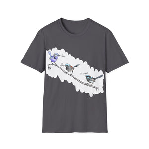A trio of  Fairy-wrens (spendid, superb and lovely) - Unisex Softstyle T-Shirt Printify