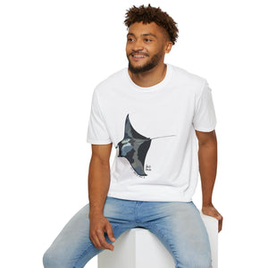 Reef Manta Ray- large design - Unisex Softstyle T-Shirt Printify