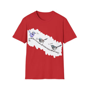 A trio of  Fairy-wrens (spendid, superb and lovely) - Unisex Softstyle T-Shirt Printify