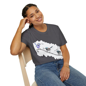 A trio of  Fairy-wrens (spendid, superb and lovely) - Unisex Softstyle T-Shirt Printify