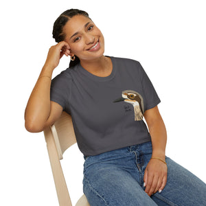 Bush Stone-curlew Head- Small design - Unisex Softstyle T-Shirt Printify