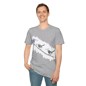 A trio of  Fairy-wrens (spendid, superb and lovely) - Unisex Softstyle T-Shirt Printify
