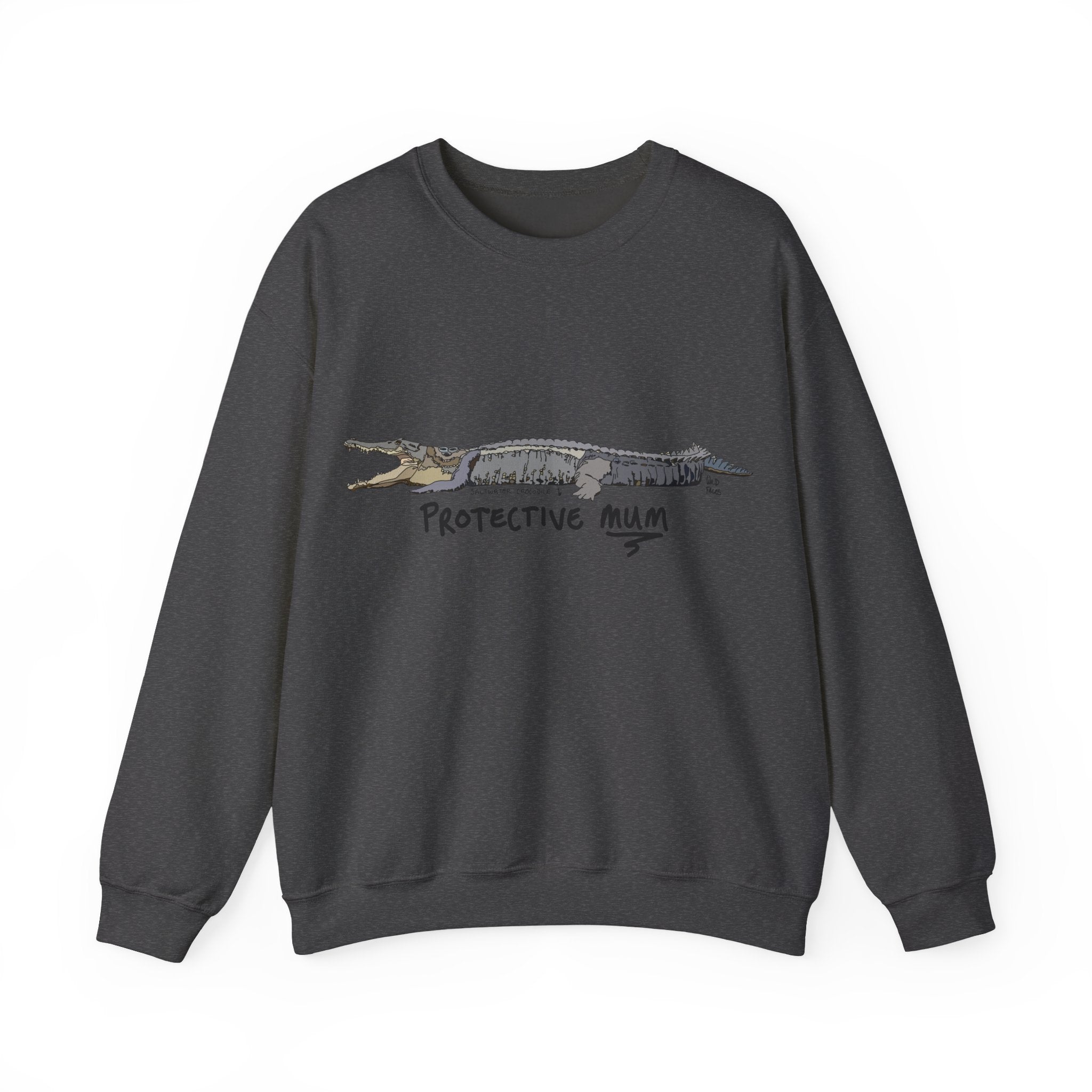 Protective mum - Saltwater Crocodile Sweatshirt | Unisex Heavy Blend™ Crewneck