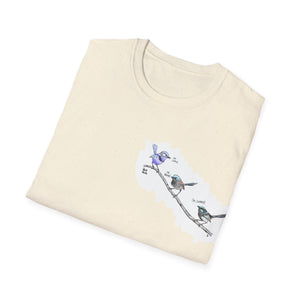 A trio of  Fairy-wrens (spendid, superb and lovely) - Small design - Unisex Softstyle T-Shirt Printify