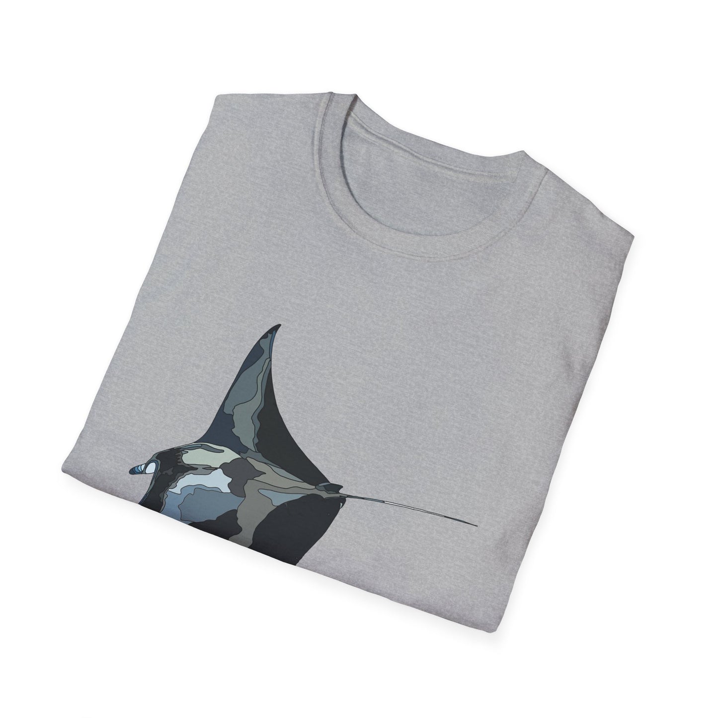 Reef Manta Ray- large design - Unisex Softstyle T-Shirt