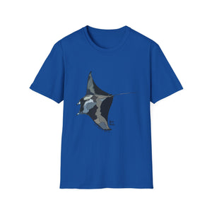 Reef Manta Ray- large design - Unisex Softstyle T-Shirt Printify