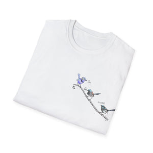 A trio of  Fairy-wrens (spendid, superb and lovely) - Small design - Unisex Softstyle T-Shirt Printify