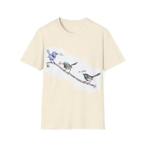 A trio of  Fairy-wrens (spendid, superb and lovely) - Unisex Softstyle T-Shirt Printify