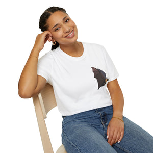 Spectacled Flying Fox (in flight) - Small design - Unisex Softstyle T-Shirt Printify