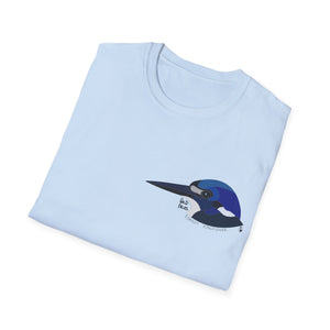 Forest Kingfisher - Small design - Unisex Softstyle T-Shirt - Wild Faces