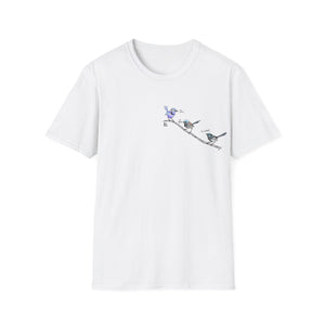 A trio of  Fairy-wrens (spendid, superb and lovely) - Small design - Unisex Softstyle T-Shirt Printify