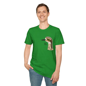 Bush Stone-curlew Head- Small design - Unisex Softstyle T-Shirt Printify