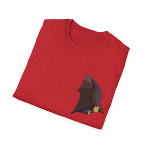 Spectacled Flying Fox (in flight) - Small design - Unisex Softstyle T-Shirt Printify