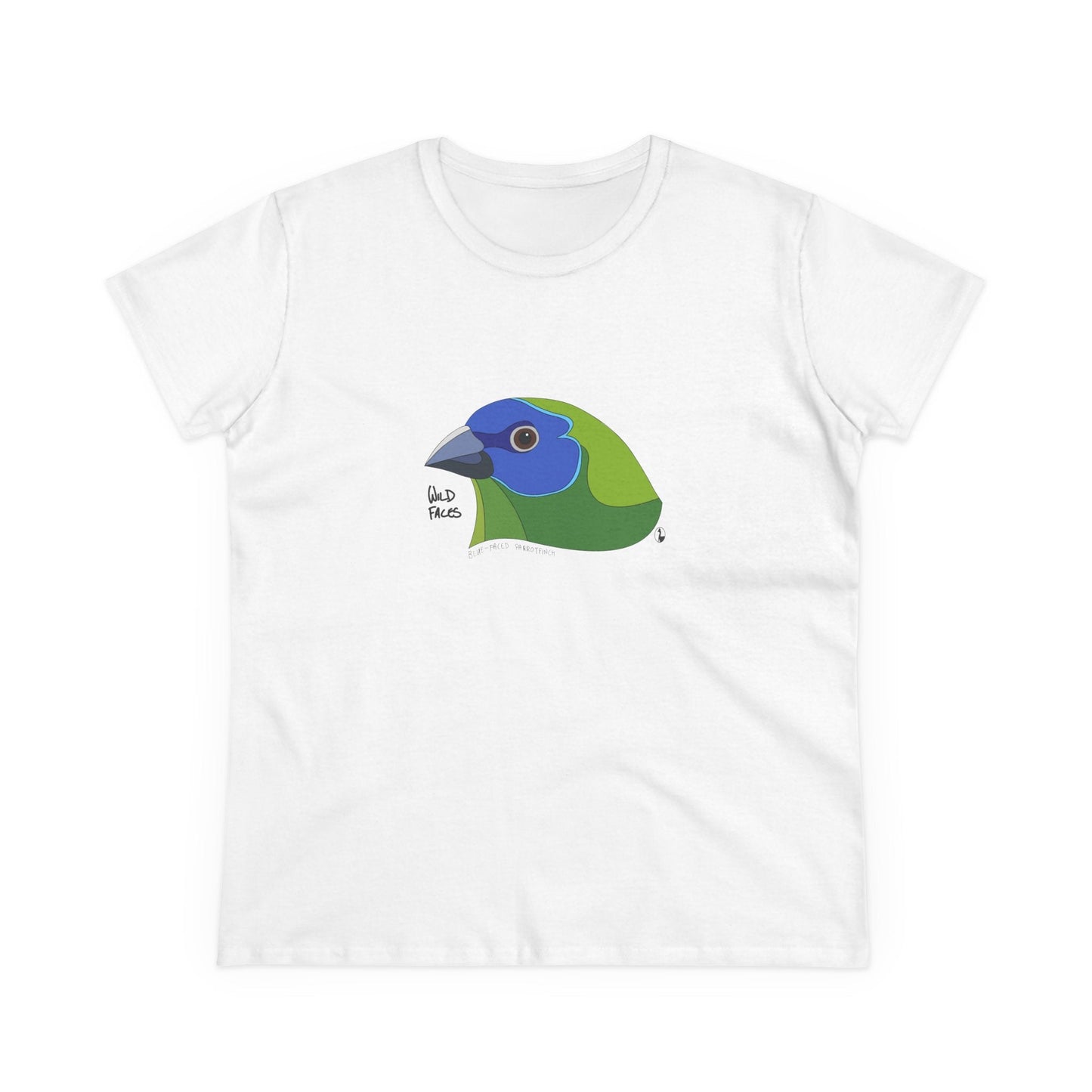 Blue-faced Parrotfinch - Women's Midweight Cotton Tee Printify