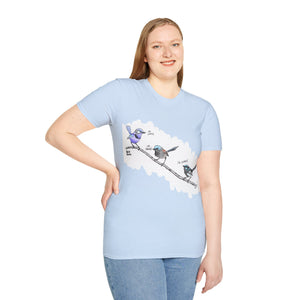 A trio of  Fairy-wrens (spendid, superb and lovely) - Unisex Softstyle T-Shirt Printify
