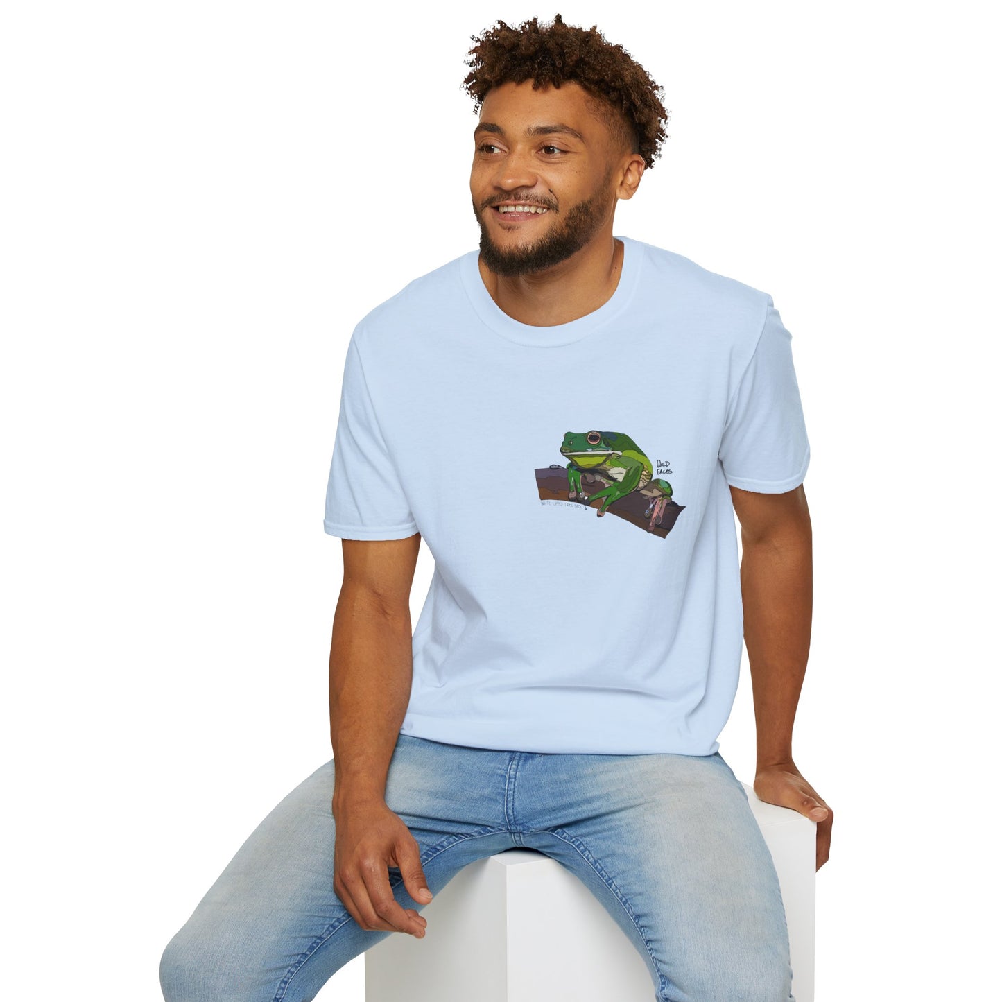 White-lipped Tree Frog - Small design - Unisex Softstyle T-Shirt