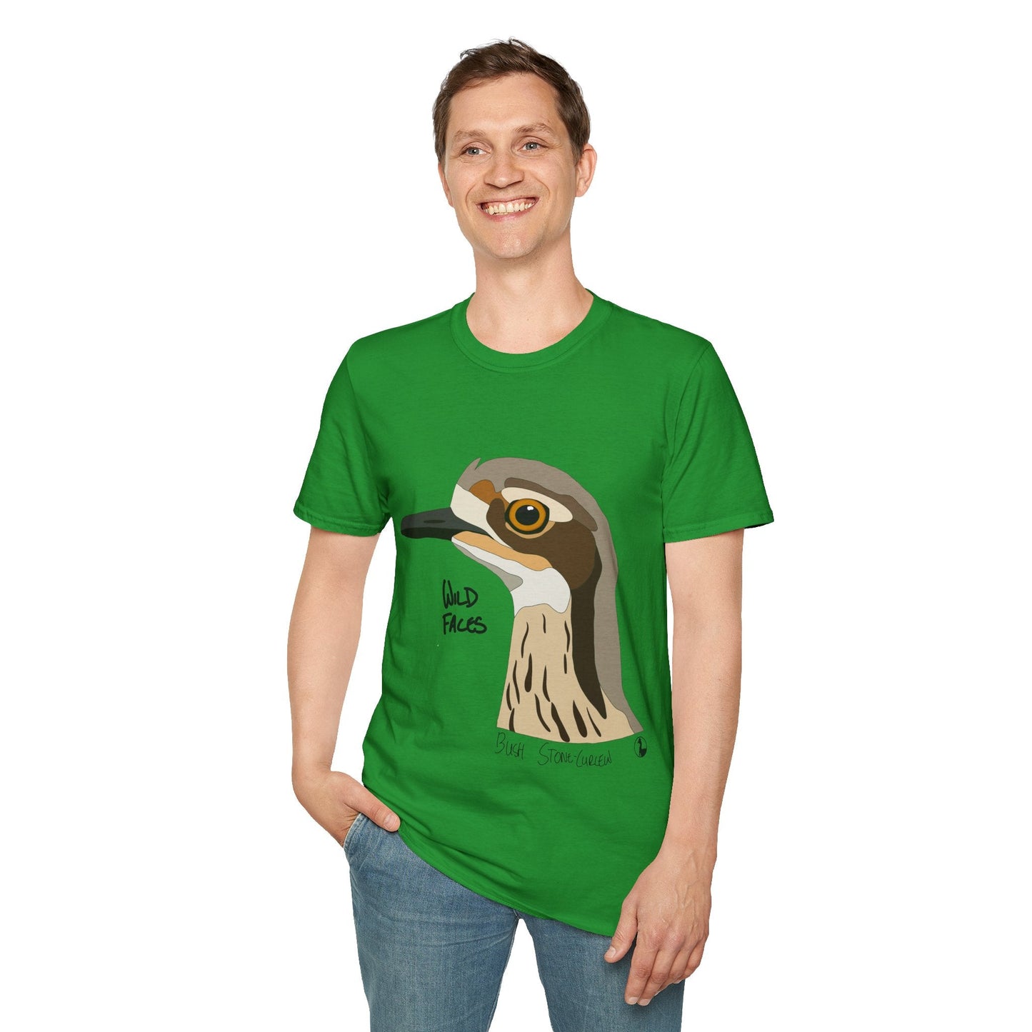 Bush Stone-curlew Head - Unisex Softstyle T-Shirt Printify