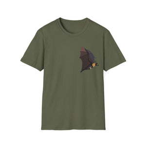 Spectacled Flying Fox (in flight) - Small design - Unisex Softstyle T-Shirt Printify