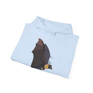 Spectacled Flying Fox (in flight) | Unisex Heavy Blend™ Hooded Sweatshirt Printify