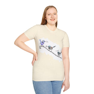 A trio of  Fairy-wrens (spendid, superb and lovely) - Unisex Softstyle T-Shirt Printify