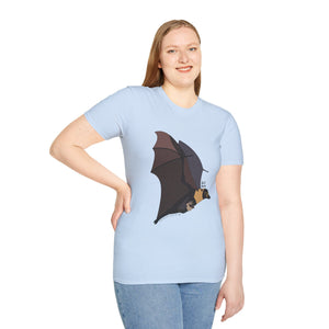 Spectacled Flying Fox (in flight) - Unisex Softstyle T-Shirt Printify
