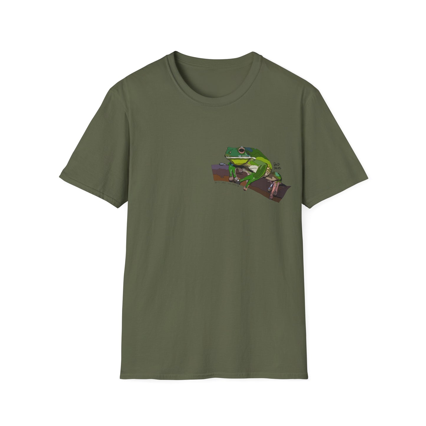White-lipped Tree Frog - Small design - Unisex Softstyle T-Shirt