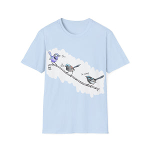 A trio of  Fairy-wrens (spendid, superb and lovely) - Unisex Softstyle T-Shirt Printify