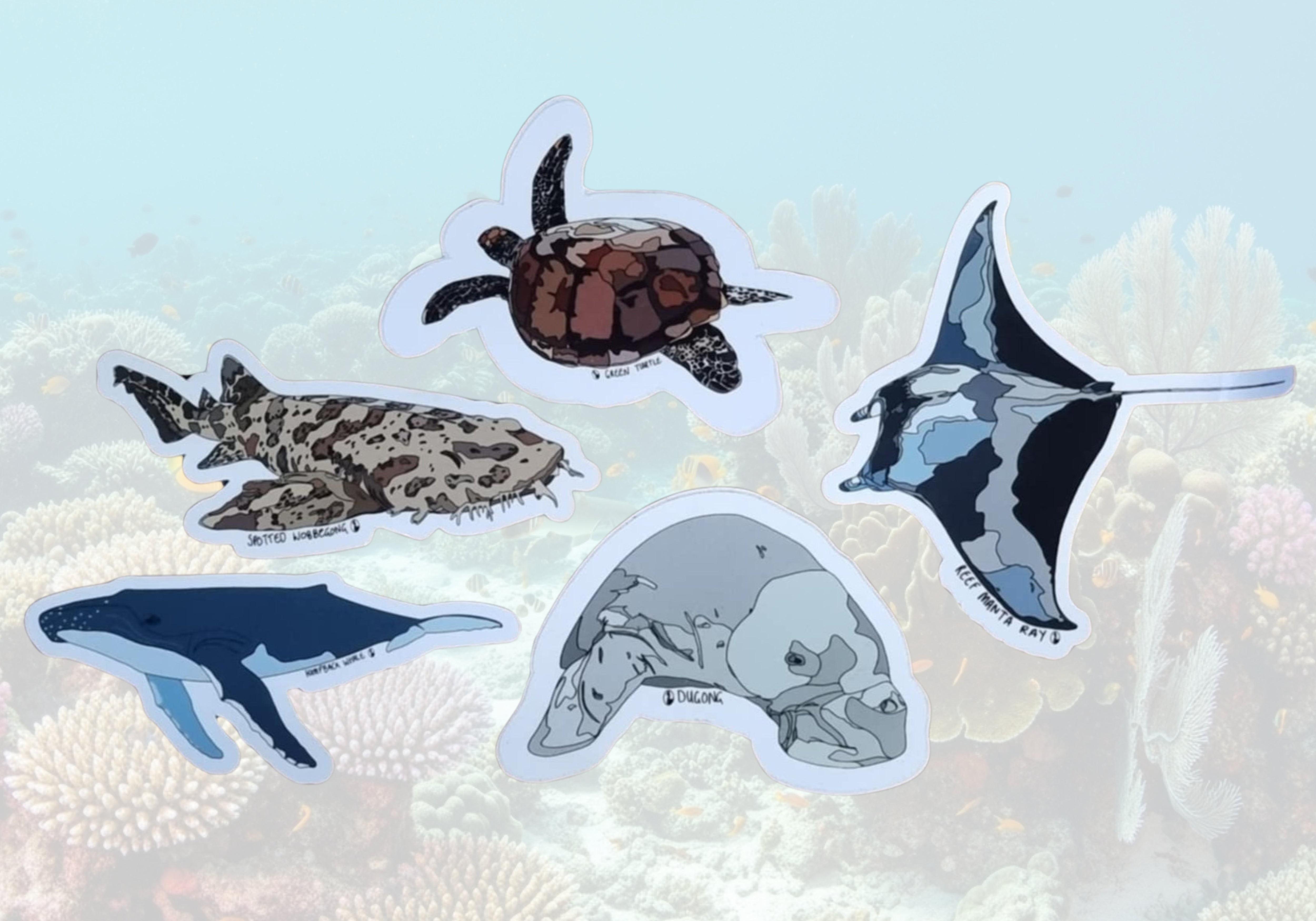 Marine life sticker pack
