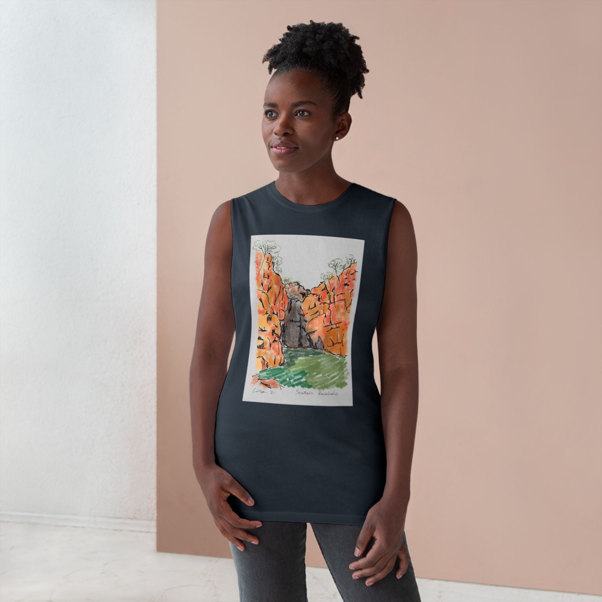Woman wearing tank top featuring Southern Rockhole, Nitmiluk,  NT