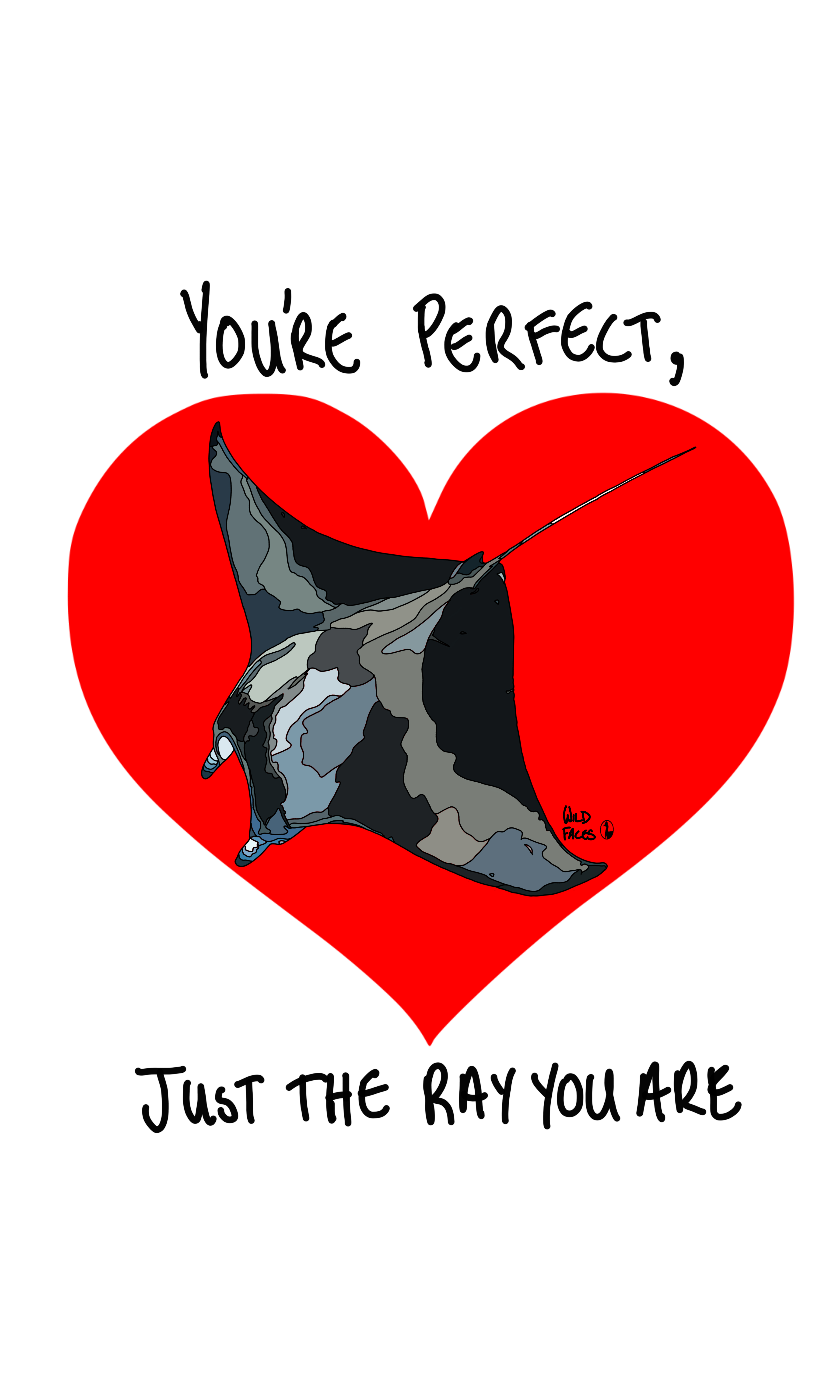 A manta ray on a love heart