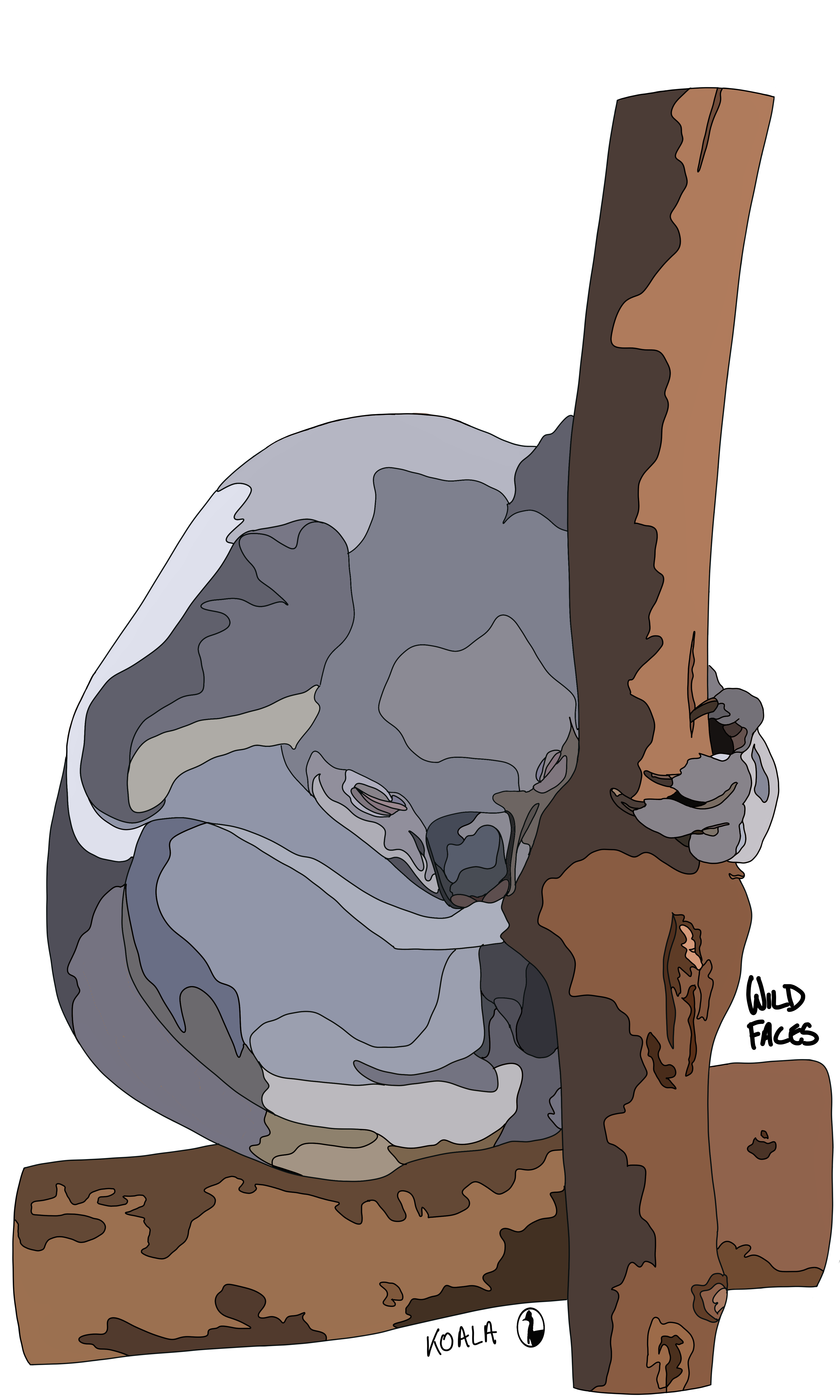Koala design on a tree junction