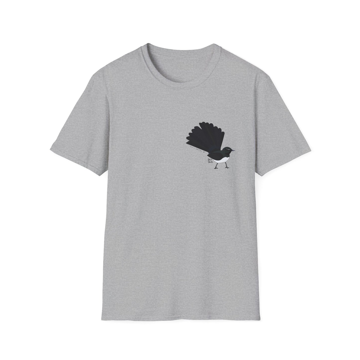 Willy Wagtail - Small design - Unisex Softstyle T-Shirt