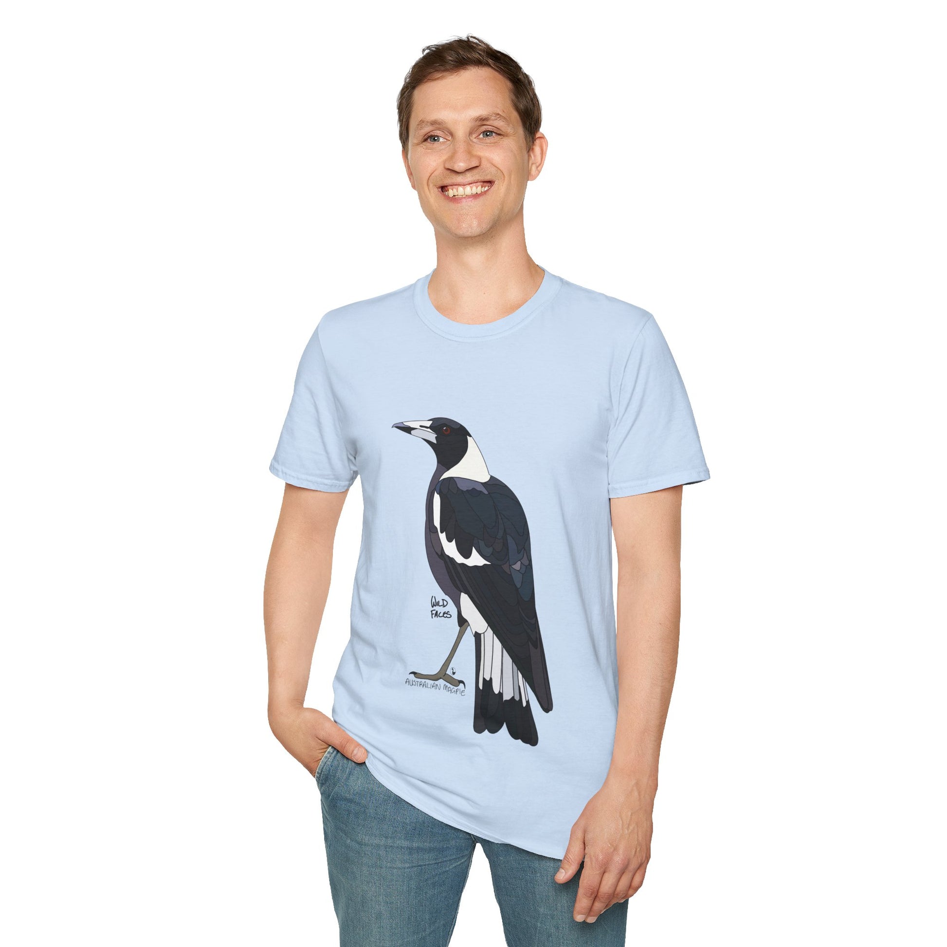 Australian Magpie - Unisex Softstyle T-Shirt Printify