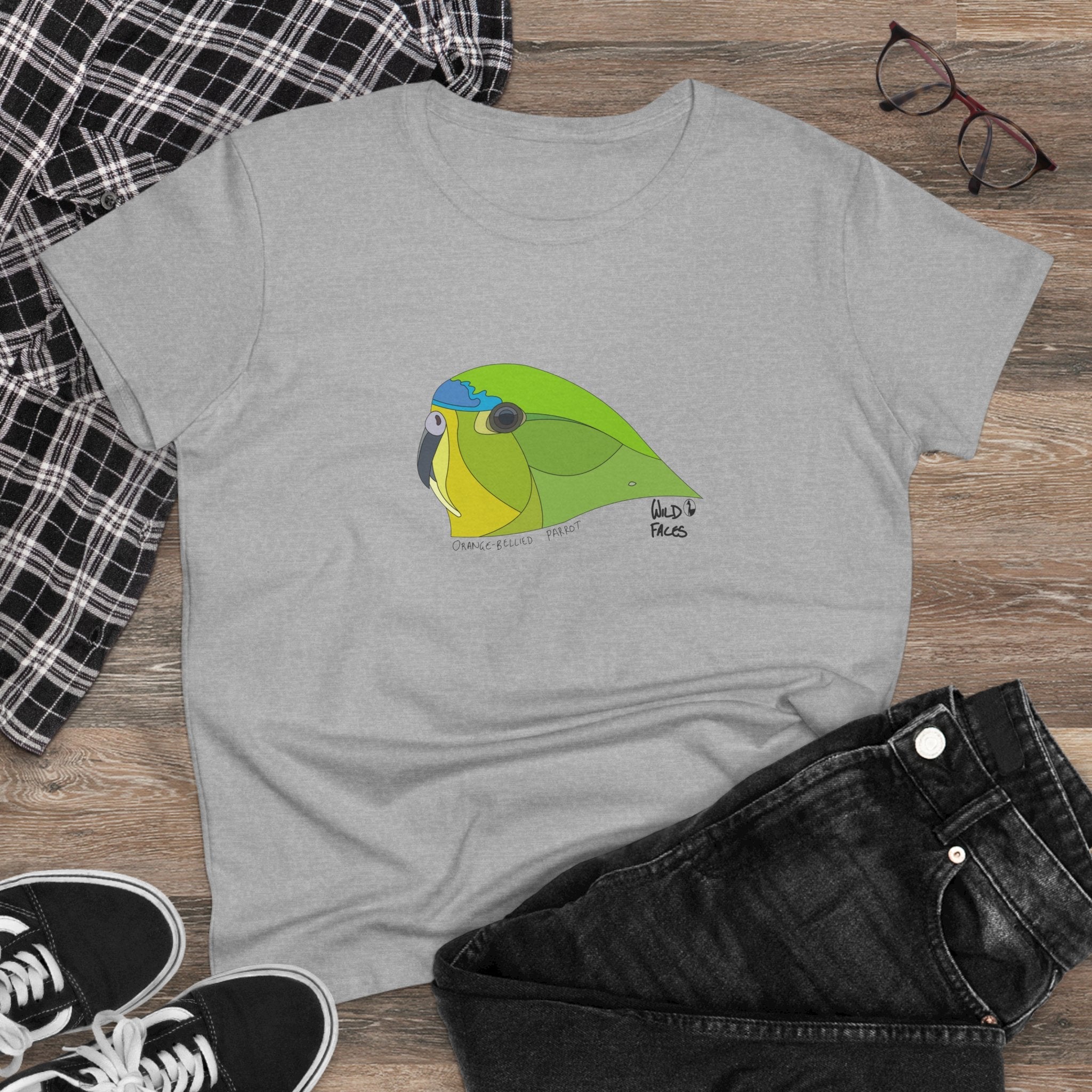 Orange-bellied Parrot - Women's Midweight Cotton Tee Printify