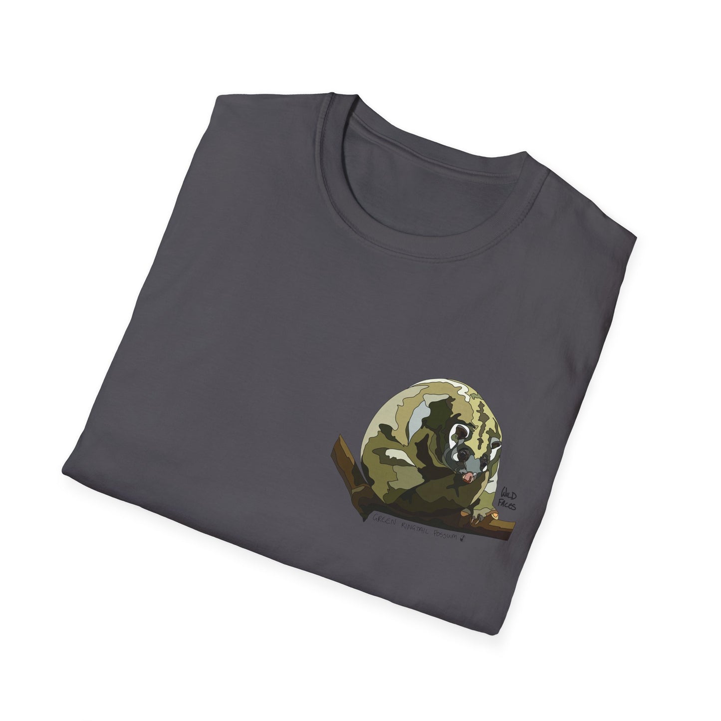 Green Ringtail Possum - Small Design - Unisex Softstyle T-Shirt