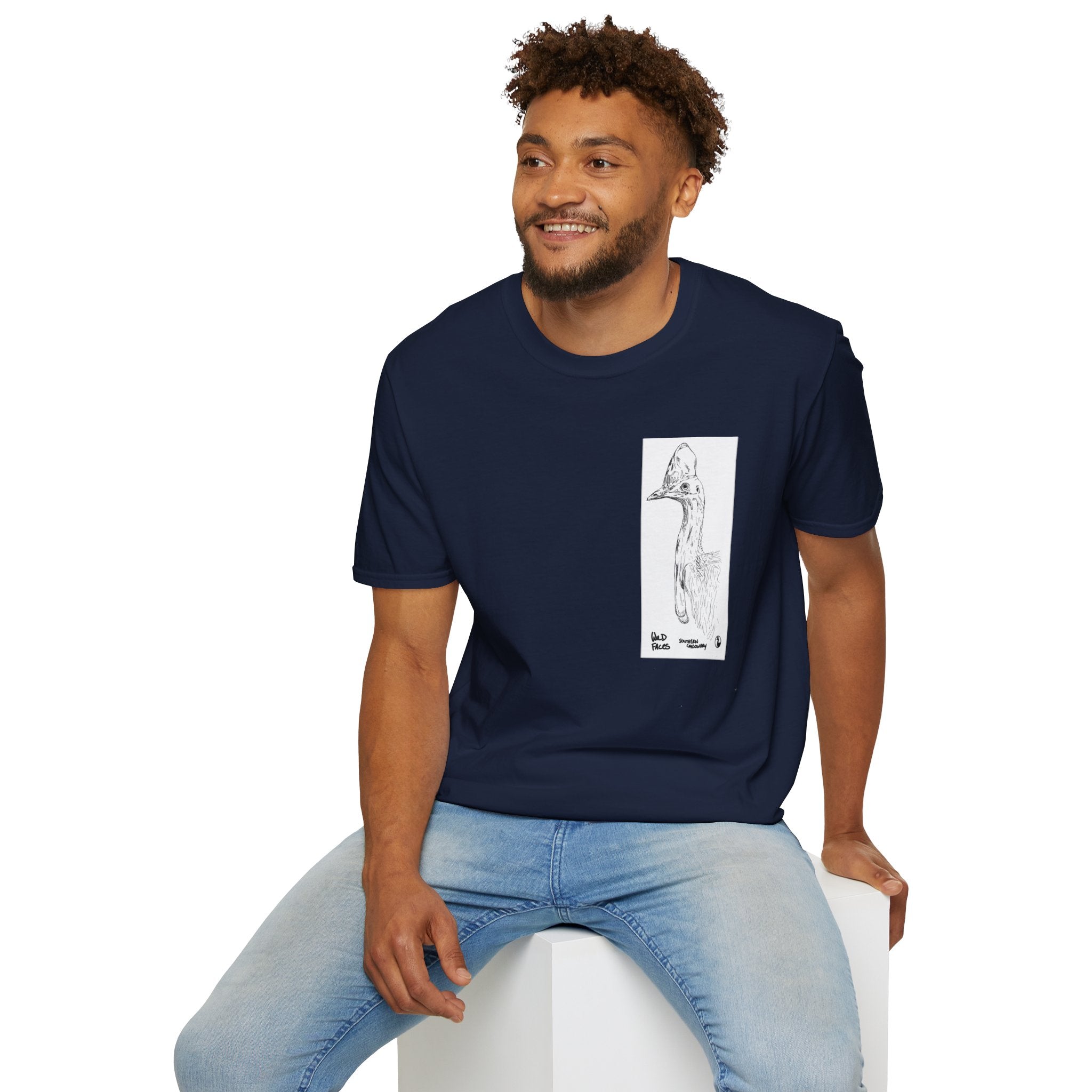 Southern Cassowary (sketch) - Unisex Softstyle T-Shirt Printify