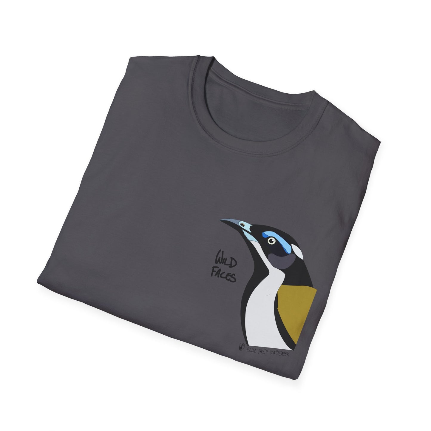 Blue-faced Honeyeater- Small design - Unisex Softstyle T-Shirt