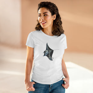 Reef Manta Ray - Women's Midweight Cotton Tee Printify