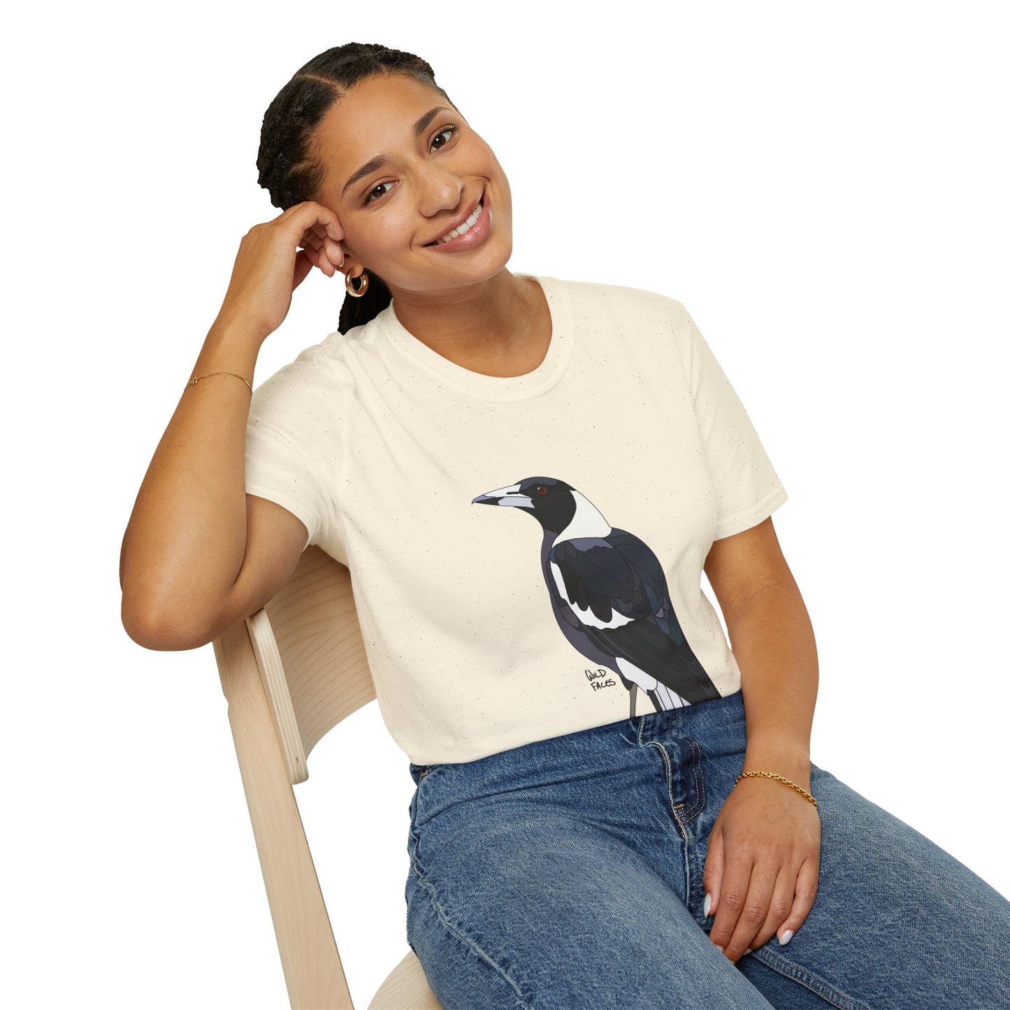 Australian Magpie - Unisex Softstyle T-Shirt Printify