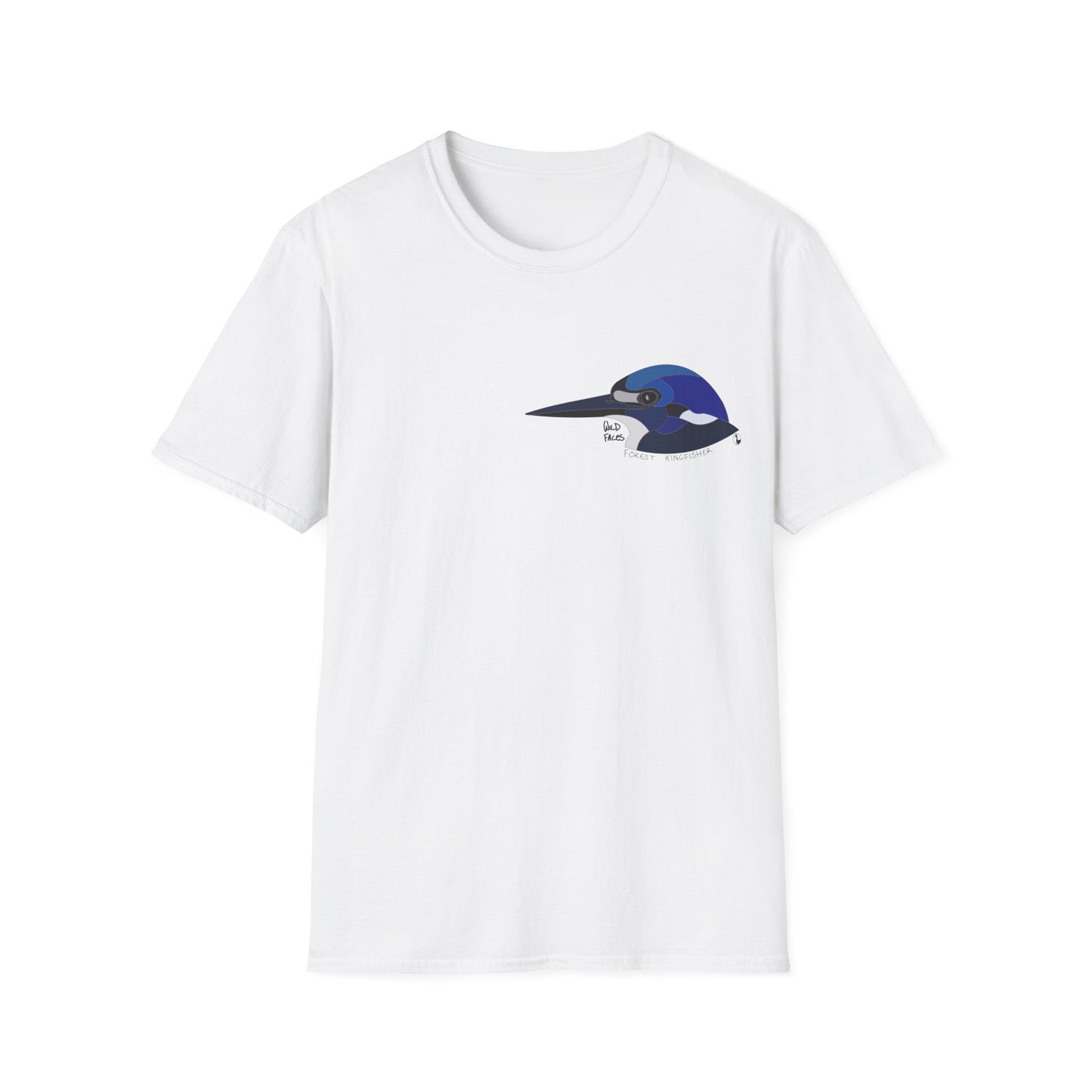 Forest Kingfisher - Small design - Unisex Softstyle T-Shirt Printify