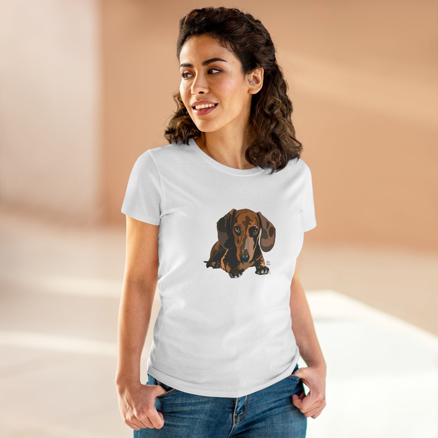 Dachshund (body) - Women's Midweight Cotton Tee