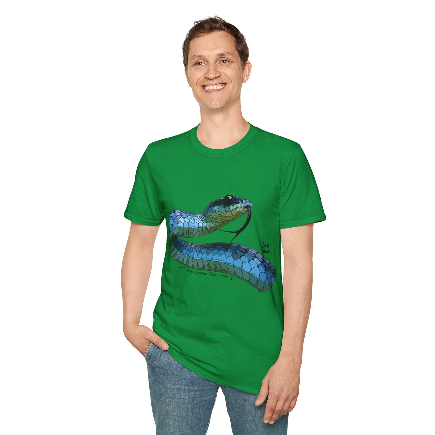 Blue Phase Common Tree-Snake - Unisex Softstyle T-Shirt